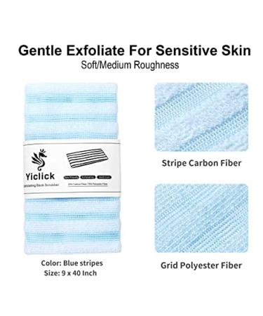 Yiclick Exfoliating Washcloth Towel - Soft & Rough Body Scrubber - Blue - Buy Online on SooperMarket.com