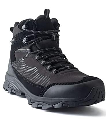 SILENTCARE Hiking Boots for Men Waterproof Lightweight Non Slip Mid-Rise Outdoor Work Trekking Mountaineering Ankle Winter Shoes 11 Black