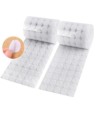 Hompie 400pcs (200 Pair Sets) 15mm Diameter Sticky Back Hook Coins  Self Adhesive Dots Loop Tapes for DIY Crafts Office Classroom (White) White 400pcs/15mm
