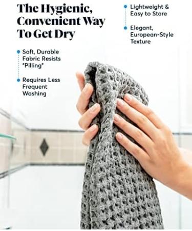 SUTERA Silverthread Waffle Towel California | Quick Drying & Ultra Soft Luxury Hand Towel | Grey 16x30 - Buy Online on SooperMarket.com