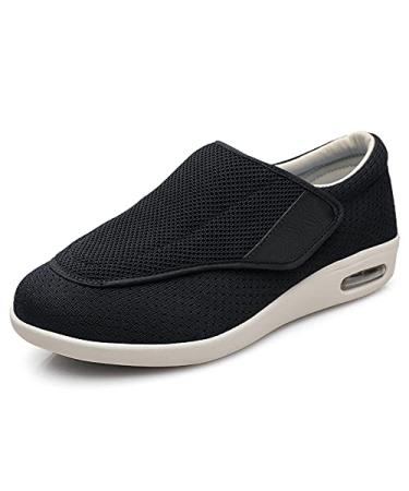 LGZY Extra Wide Width Diabetic Shoes Women Men Orthopedic Diabetic Shoes Adjustable Walking Shoes for Swollen Feet Lightweight Walking Shoe Black 45 EU 45 EU Black