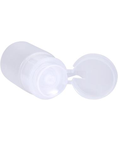 Nail Dispenser Bottle Cleaner Pump Empty Plastic Bottle for Nail Polish Remover Liquid 60 ml Transparent Bottle (White) - Buy Online on SooperMarket.com