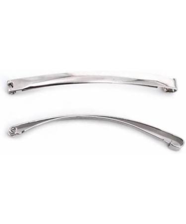 Mytoptrendz 4 PCS 3.5" 9cm Long Slim French Style Metal Hair Clips Slide Barrettes No Slip Hair Pins Hair Girls Women Thick Accessories for Women and Girls (Silver) 9cm Silver - Buy Online on SooperMarket.com