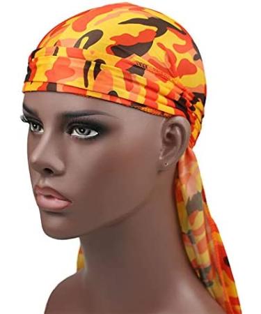 Premium Military Camouflage Silky Durags (3-Pack) - Long Tail Doo Rag for 360 Waves Men - Buy Online on SooperMarket.com