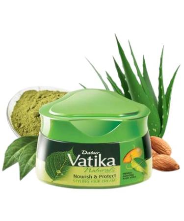 Vatika Naturals Nourish & Protect Styling Hair Cream | Henna Almond & Aloe Vera with Nourishing Vatika Oils - 140 ml / 4.9 oz