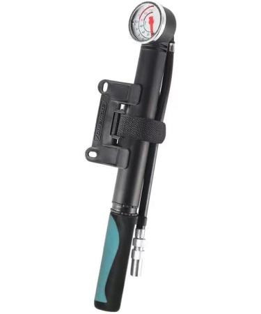 Portable High Pressure Air Pump with Gauge for Soccer, Basketball, Volleyball | Compact Hand Inflator for Cycling - Presta/Schrader Compatible - Black - Buy Online on SooperMarket.com