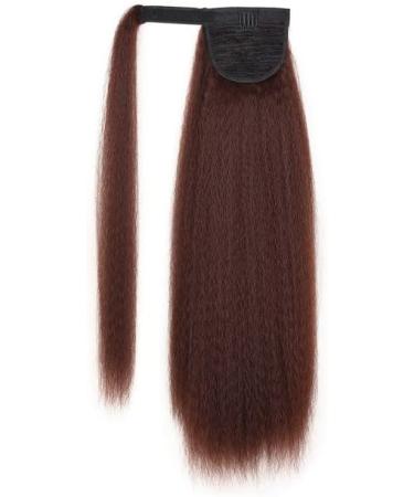 30 Inches Afro Kinky Straight Wrap Around Ponytail Long Afro Yaki Straight Ponytail Extensions for Women Girls Pony Tails Hair Pieces Dark Auburn Brown 30 inch magic ponytail 33# - Buy Online on SooperMarket.com