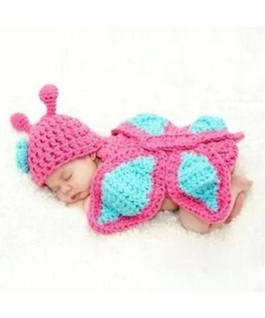 Towallmark Creative Lovely Knit Crochet Minnie Clothes Photo Prop Outfits For Baby (Lovely butterfly) by BuyHere