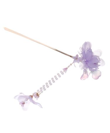 minkissy Hairpin Hair Wooden Stick Decorative Hair Pins Chinese Hair Barrettes Sandalwood Hair Stick Hair Clips for Women Japanese Hair Purple Steamed Stuffed Bun Vintage Miss Fabric