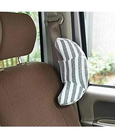 Kids Car Seat Belt Cover Set - Soft Shoulder Pad for Safety & Comfort | Travel Pillow & Neck Support | Universal Fit for Boys & Girls | 1pc Grey Stripe + 1pc Pink Stripe - Buy Online on SooperMarket.com