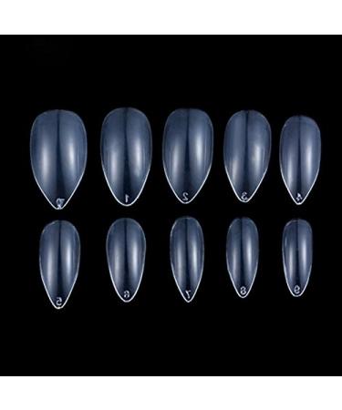 Yimart 500pcs Stiletto Clear False Nails - Oval Sharp Full Cover Nail Tips for Acrylic & Gel - Nail Art Decoration Salon - Buy Online on SooperMarket.com