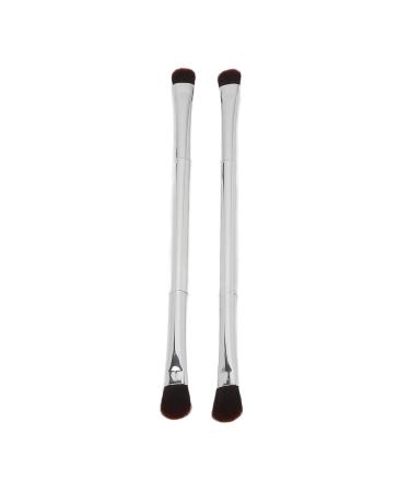 Eyeshadow Brush Silver Professional Soft Hair Eyelid Brush Double Ended Ergonomic for Makeup Artist for Home