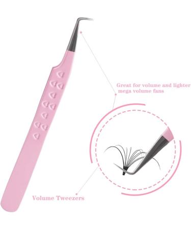 Dassen Pink Lash Tweezers for Mega Volume Eyelash Extensions - Professional Thin Tip Tools for Precise Application - Buy Online on SooperMarket.com