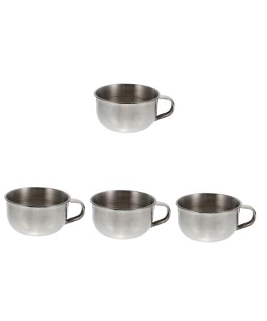 Beavorty 4pcs Shaving Soap Bowl Simple Stainless Steel Travel Cream Bowl