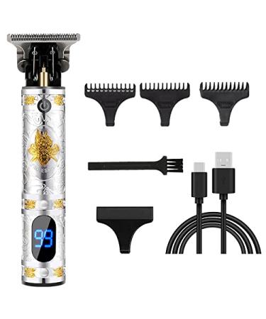 Guindxan Professional Hair Clippers Men Electric Beard Trimmer Digital Display USB Rechargeable Cordless Hair Cutting Skull