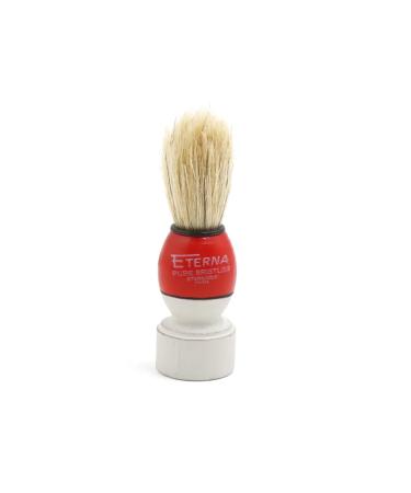 Ruilogod Red Wood Handle Mini Bristle Portable Beard Mustache Brush Clean Tool for Men