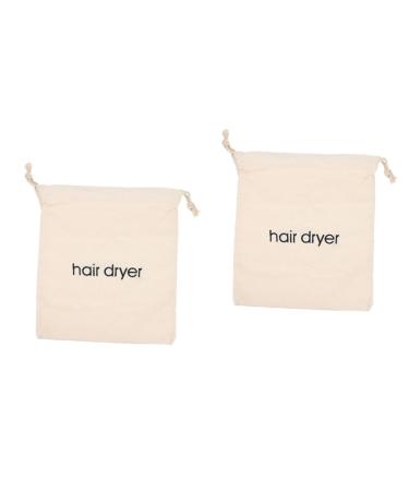 HAPINARY 2pcs Hair Dryer Storage Bag Toiletry Travel Hairdryers for Women Hair Dryer Drawstring Fabric Beige