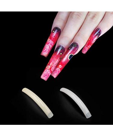 Yimart 100pcs Clear Extra Long Curve Nail Tips for French Acrylic UV Gel False Nails - Buy Online on SooperMarket.com