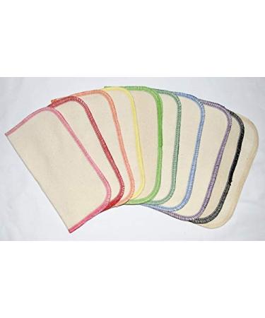 1 Ply Organic Flannel Washable Baby Wipes 8 x 8 Inches Organic Thread Crayon Palette Set of 10