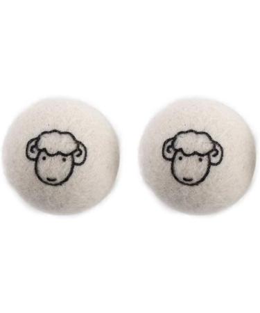 2Pcs White Wool Dryer Balls Reusable Laundry Balls Softener Washing Fleece Dry Kit Anti-Static Reduce Wrinkles and Save Time Drying Ball Laundry House Supplies(with Pattern) White No