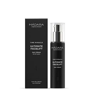 M DARA Organic Skincare | Time Miracle Ultimate Facelift Day Cream - 50ml With Hyaluronic Acid and Cellular Bio-Complex Anti-ageing formula Lightweight texture Instant lifting effect Vegan Black