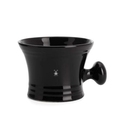 M HLE Black Porcelain Shaving Bowl with Handle (RN46)
