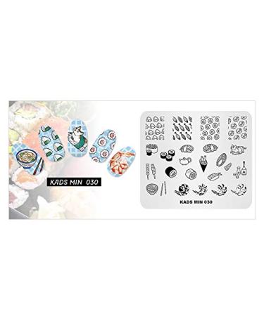 Nail Stamp Plate - Japanese Sushi & Shrimp Design Templates for DIY Nail Art | G00028-030 - Buy Online on SooperMarket.com