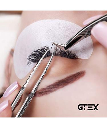 GTEX Lash Tweezers Set of 5 - Japanese Stainless Steel, Straight & Curved, 45 & 90 Volume Eyelash Extensions - Silver - Buy Online on SooperMarket.com