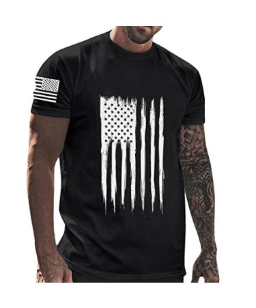 Patriotic Shirts for Men, America Patriotic Flag Men's Shirts,Mens Patriotic T Shirt Short Sleeve 4Th of July Tshirts Tees B-z-c-black X-Large