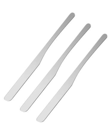3 Pieces Stainless Steel Makeup Spatula Foundation Mixing Tool Eye Cream Spoon Beauty Scoop Makeup Beauty Spoons Cosmetic Skincare Spatula for Home Beauty Salon Use Silver