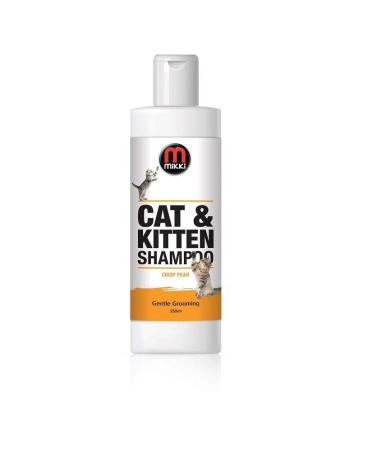Mikki Cat & Kitten Shampoo Low Foaming Formula Easy Rinse Gentle Non-Irritating 250 ml Crisp Pear Fragrance