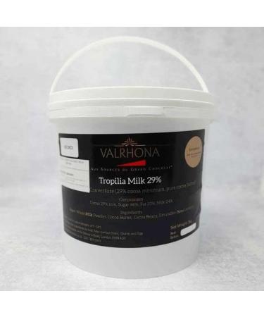 Valrhona Chocolate (Valrhona Tropilia Bucket MILK 29% 3kg) Valrhona Tropilia Bucket MILK 29% 3kg