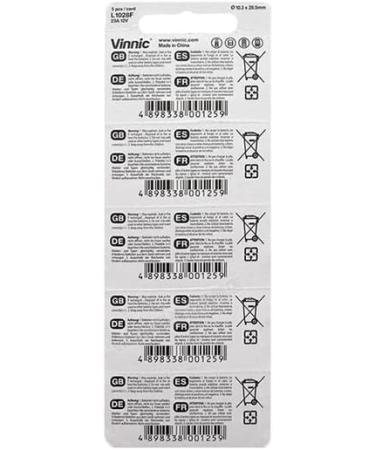 Buy Kitstar Vinnic A23/23A 12V Alkaline Battery - Eco-Friendly No Mercury Lead or Cadmium - 5 Count Pack - Buy Online on SooperMarket.com