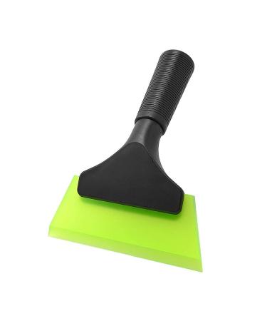 FOSHIO Small Squeegee with 5 Inch Green Rubber Blade Mini Wiper Window Tinting Tools for Mirror Glass Window Cleaner with Non-Slip Handle