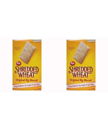 Post Shredded Wheat Original Cereal, No Sugar or Salt Added, 15-Ounce Boxes Pack of 2