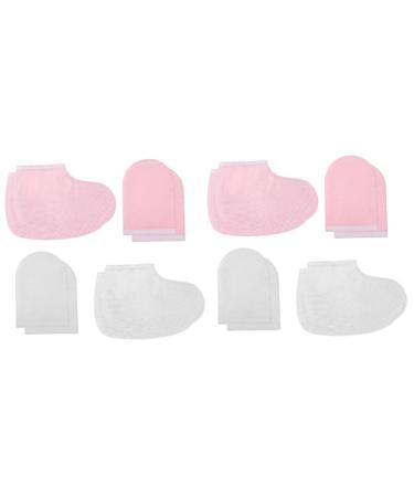 FOMIYES 8 Pairs Cloth Gloves Booties Wax Bath Mittens Hand Gloves Paraffin Wax Mitts and Booties Paraffin Wax Bath Mitts Paraffin Wax Warmer for Hands and Feet Product Take a Bath