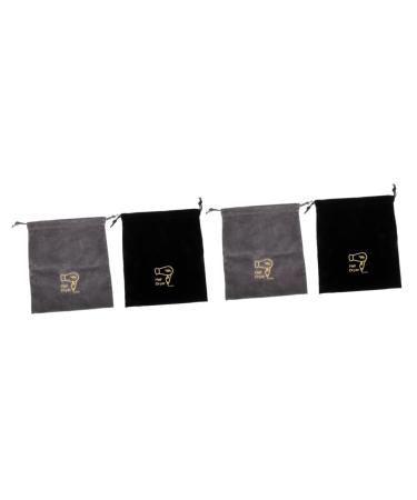 Beavorty 4 Pcs Hair Dryer Bag Hair Dryer Storage Organizer Multifunction Travel Cosmetic Bag Flannel
