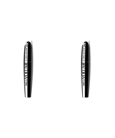 L'Or al Paris Mega Volume Collagene 24h Mascara black - mascara for mega for mega voluminous eyelashes - 2 pack (1 x 9 ml) black 1 ml (2 pack)