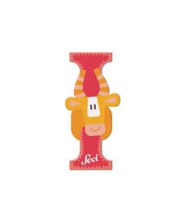 Sevi 83009 Tier wood letters I Impala Antelope door letters for children's rooms learning toys made of wood educational toys for children from 3 years letters sorted yellow / red / green