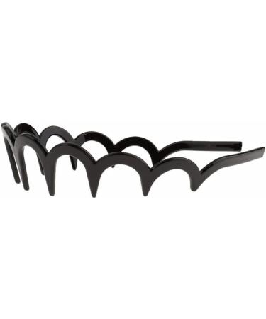 1PC Unisex Wavy Headband Black Hair Band Spring Wavy Metal Hair Band with Long Teeth Hairhoop Sports Headband Headwear Accessories Black 1pc - Buy Online on SooperMarket.com