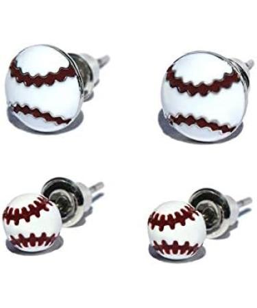 Baseball Stud Earrings Set - 2 Pairs (Small) - Buy Online on SooperMarket.com