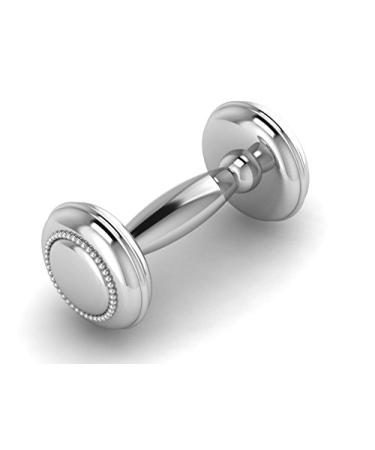 Miza Sterling Beaded Silver Dumbbell Rattle