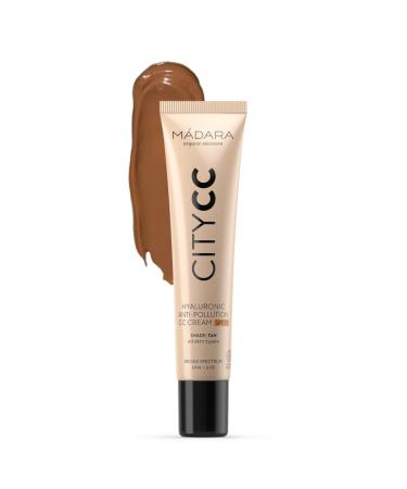 M DARA Organic Skincare |CITY CC Hyaluronic Anti-pollution CC cream SPF 15 TAN 40ml - With Hyaluronic Acid and broad spectrum UVA/UVB sunscreen Lightweight Silky texture Ecocert certified. 40 ml (Pack of 1) Beige