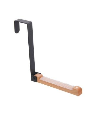 CIYODO Door Hook Closet Hooks for Wall Vinyl Siding Hooks Cement Over Door Towel Rack Solid Wood Towel Hook 17.5X16CM Black