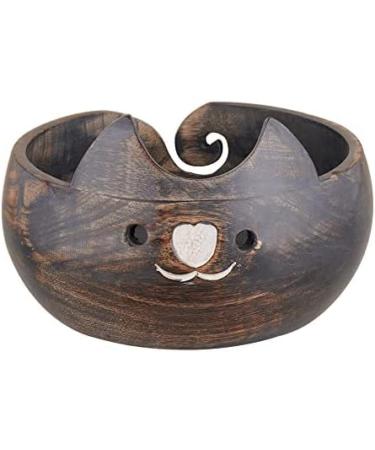 Handmade Large Wooden Yarn Bowl - Crochet and Knitting Accessories Organizer - Buy Online on SooperMarket.com