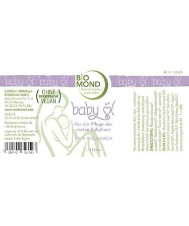 Buy Organic Baby Oil BIOMOND 100ml | 100% Natural No Additives Test Winner | Midwife Recommended Natural Cosmetics - Buy Online on SooperMarket.com
