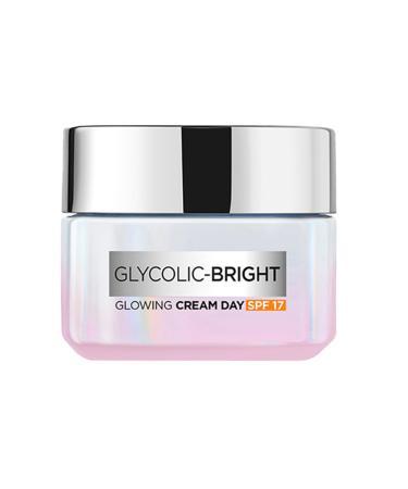 L'Oreal Paris Glycolic Bright Day Cream with SPF 17 50ml |Skin Brightening Cream with Glycolic Acid that Visbily Minimizes Spots & Reveals Even Toned Skin