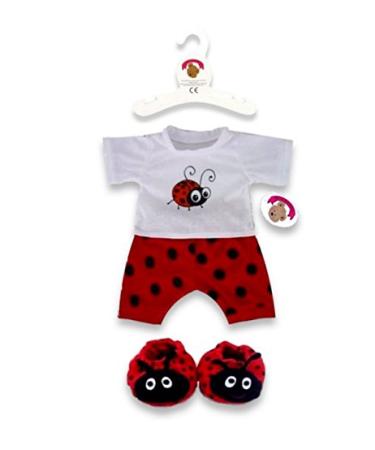 Build Your Bears Wardrobe Teddy Bear Clothes fits Build a Bear Teddies Bug PJ's & Slippers (Red)