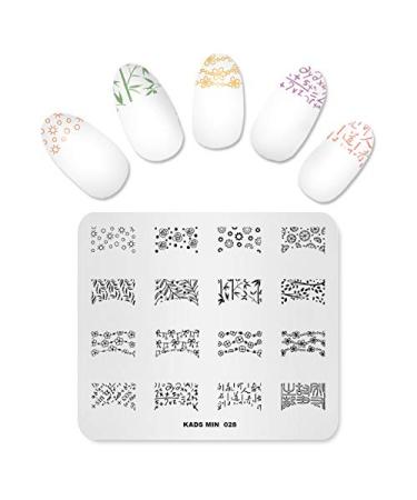 Alexnailart Nail Art Stamping Image Plate Leaf Flowers Nail Art Templates Manicure Tool (028)