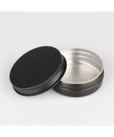 Zeoabsy 10-Pack 60ml Matt Black Aluminum Jars with Screw Lids | Ideal for Cosmetics Candles Ointments & More | Includes 5 Spatulas & Labels - Buy Online on SooperMarket.com